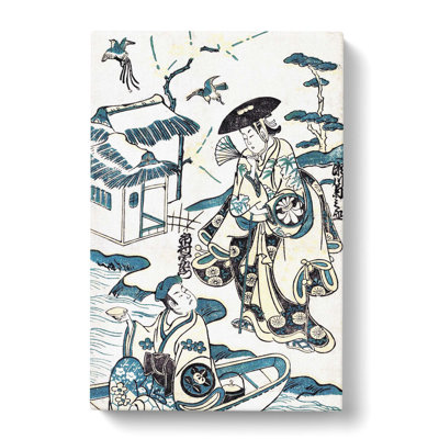 Musume Dojoji by Torii Kiyonobu - Wrapped Canvas Painting