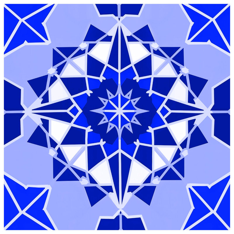 Housses de couette géométriques bleues Mandala, Grand lit