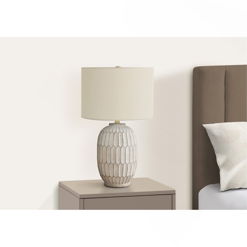Lighting, 24"H, Table Lamp, Cream Resin, Ivory / Cream Shade, Transitional