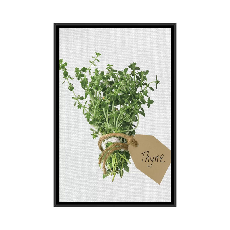 «Thyme», impression sur toile, H 26 po x l 18 po x P 1,5 po, Toile avec cadre noir, Pas de tapis