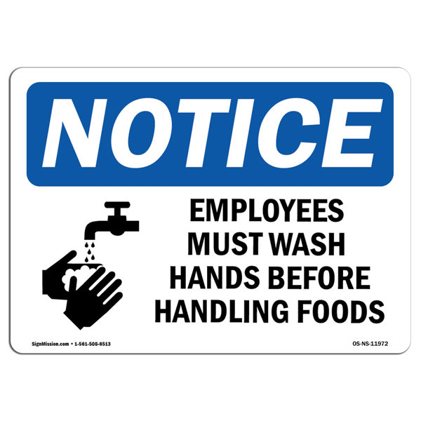 SignMission Employees Must wash Hands Before Sign | Wayfair