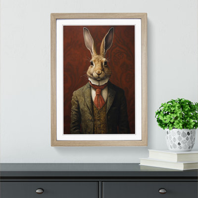 Hare Minimalism - Single Picture Frame Print on Wood
