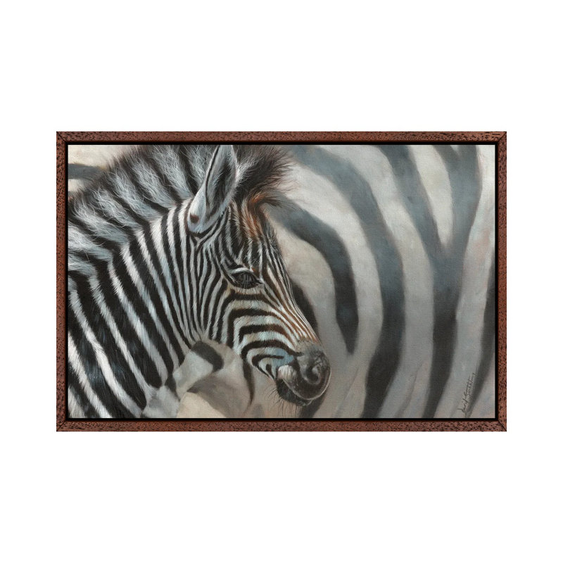Zebra Foal 1 Piece Wall Art on Canvas, 152.5 cm H x 101.5 cm W, Classic Wood Framed