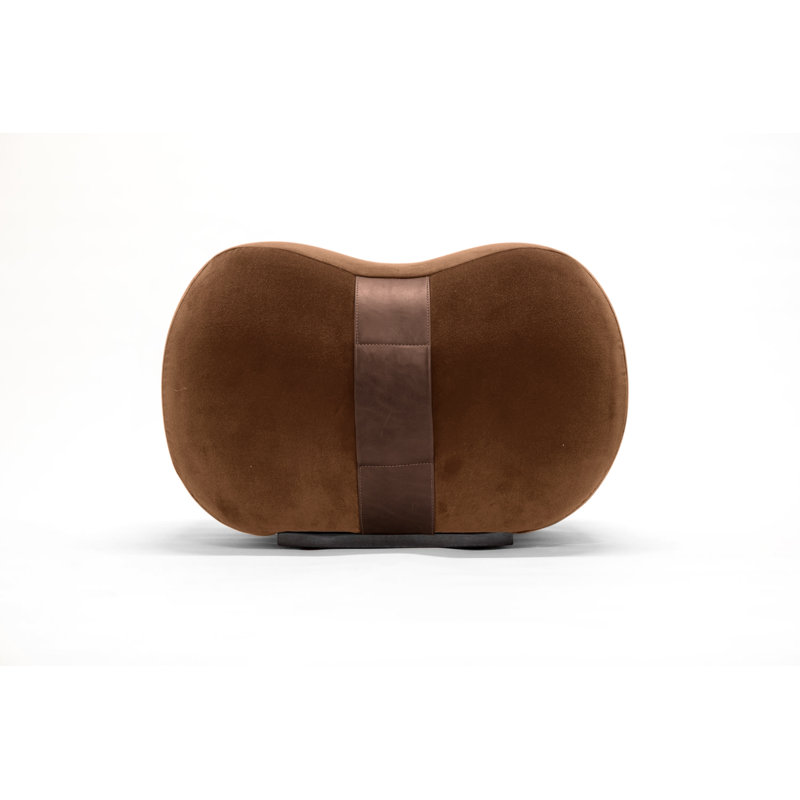Milo Velvet Ottoman, Terra Cotta/Creme Brulee Velvet