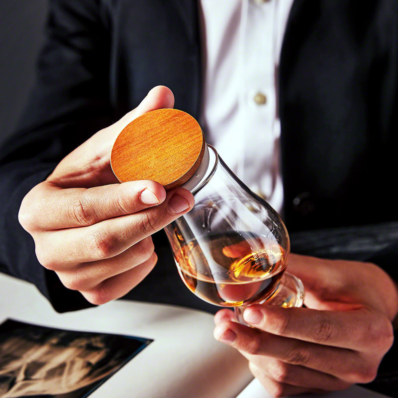 Ensemble de 4 verres à whisky Glencairn avec couvercles personnalisés Oakmont, Oui