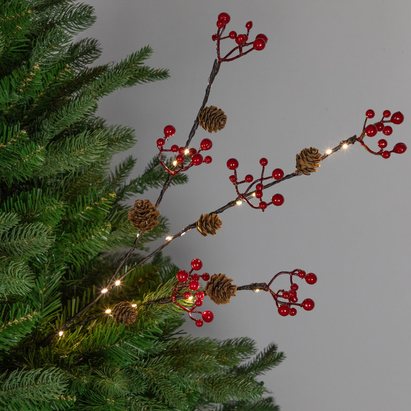 Faux Pine/Berry Branch