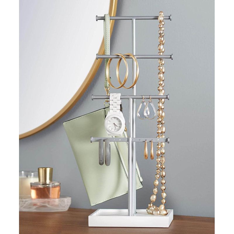 Jewellery Stand +, White/Nickel