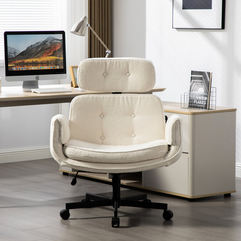 Chaise pivotante avec conception en croix, réglable et roulettes - Tissu doux pour un bureau confortable assis dans un environnement domestique