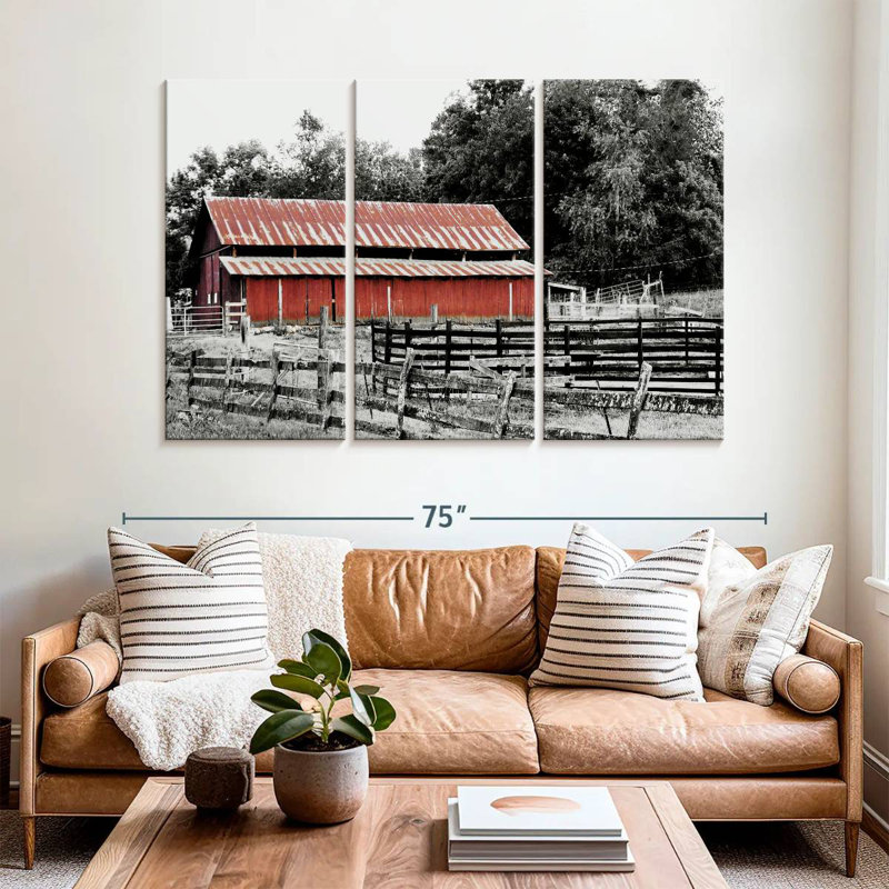 Lilie BW Rustic Barn, 42" H x 65" W