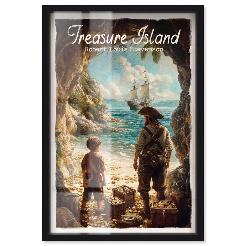 «Treasure Island Classic Shadowbox Print» par Art Remedy, Noir, H 16 po x l 11 po