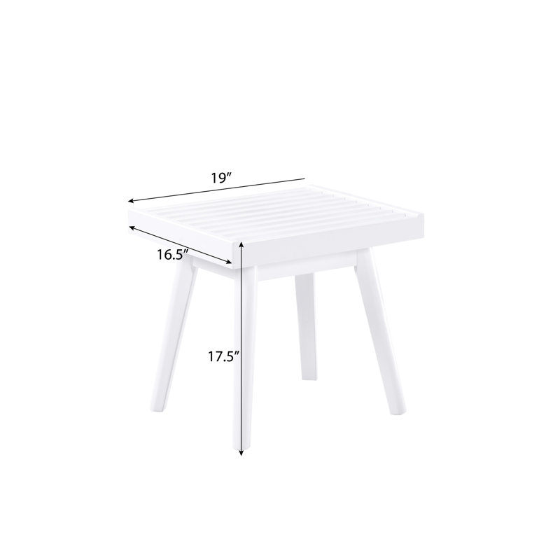 Banc à lattes en bois massif de 19 pouces, blanc - Améliore la décoration et la fonctionnalité de votre maison