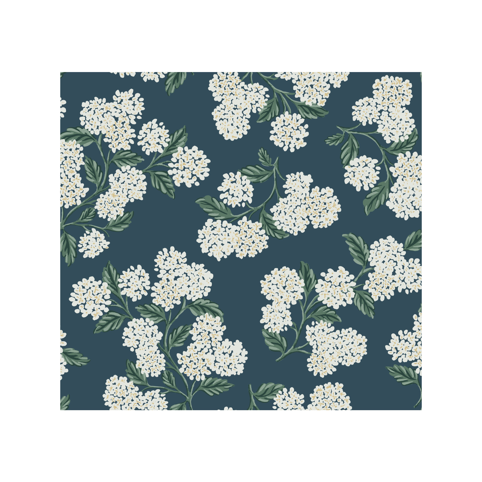 Hydrangea 27' x 27" Wallpaper, Blue