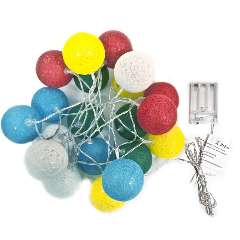 Éclairage pour chaîne 20 lumières battery ball, Blanc