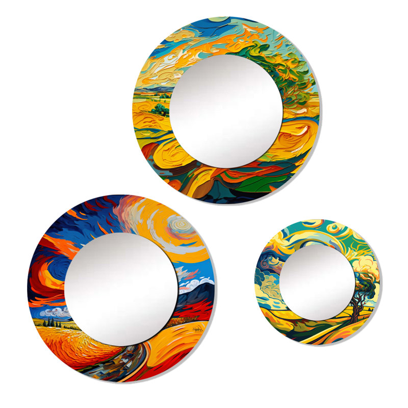 Ensemble de 3 miroirs en aluminium Ellu