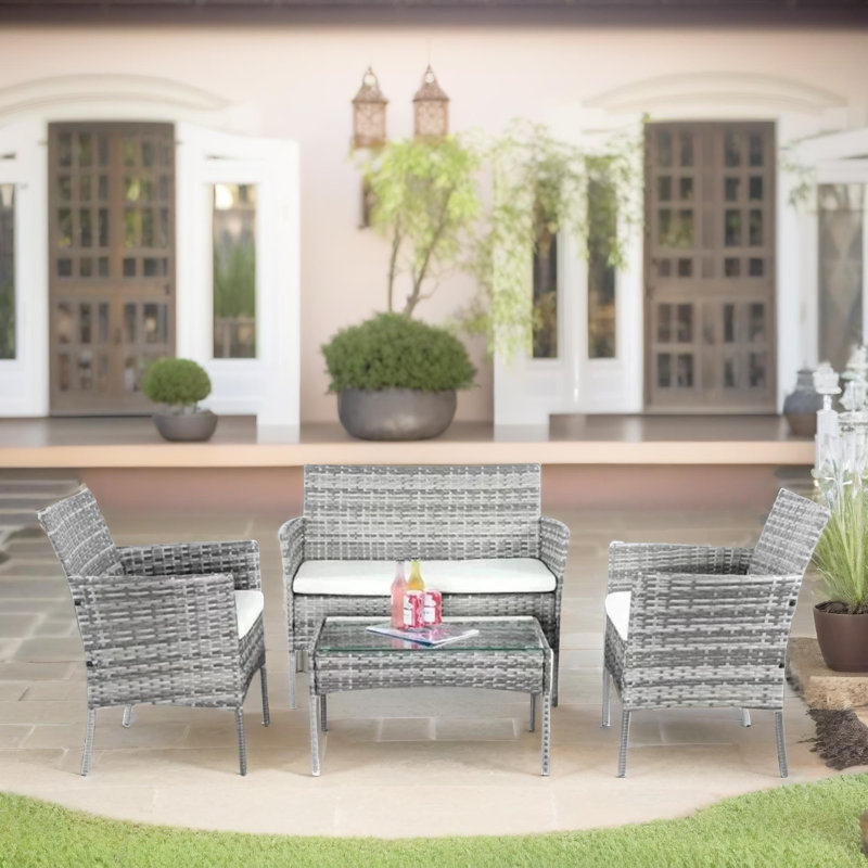 3 - Person Wicker Patio Dining Set with