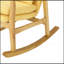 Chaise berçante élégante en bois massif avec coussin en lin jaune