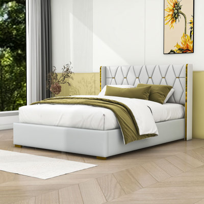 Demaurion Upholstered Platform Bed with Headboard -  Everly Quinn, 48D9FFA8444248D5BDEEFFE75FFF5CCC