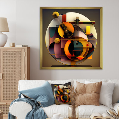Abstract Retro Guitar Geometric Musical Symphony - Music Wall Decor