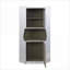 Armoire 2 portes avec 1 tablette interne, finition argent brossé, H 57 po x l 30 po x P 22 po | Bois et métal | Industriel