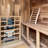 4-6 Person Outdoor Red Cedar Square Sauna With 6kw Heater And Tempered Tinted Glass Door
