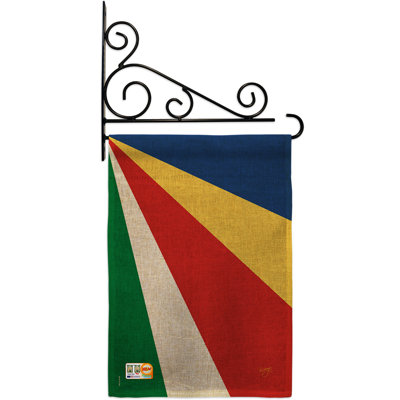 En toile jute 2 côtés 19 x 13 po seychelles drapeau de jardin