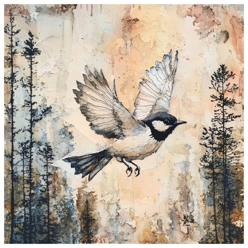 Édredon aquarelle oiseau en vol, Très grand lit