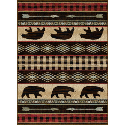 Tapis décoratif brun du Sud-Ouest Baily