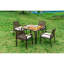 Ensemble de table de salle à manger toutes saisons 5 pièces, ensemble de conversation pour patio avec trou pour parasol, rotin extérieur-1031821350