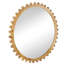 Miroir rond à cadre perlé pour salon, chambre à coucher, décor en bois et maison texturée