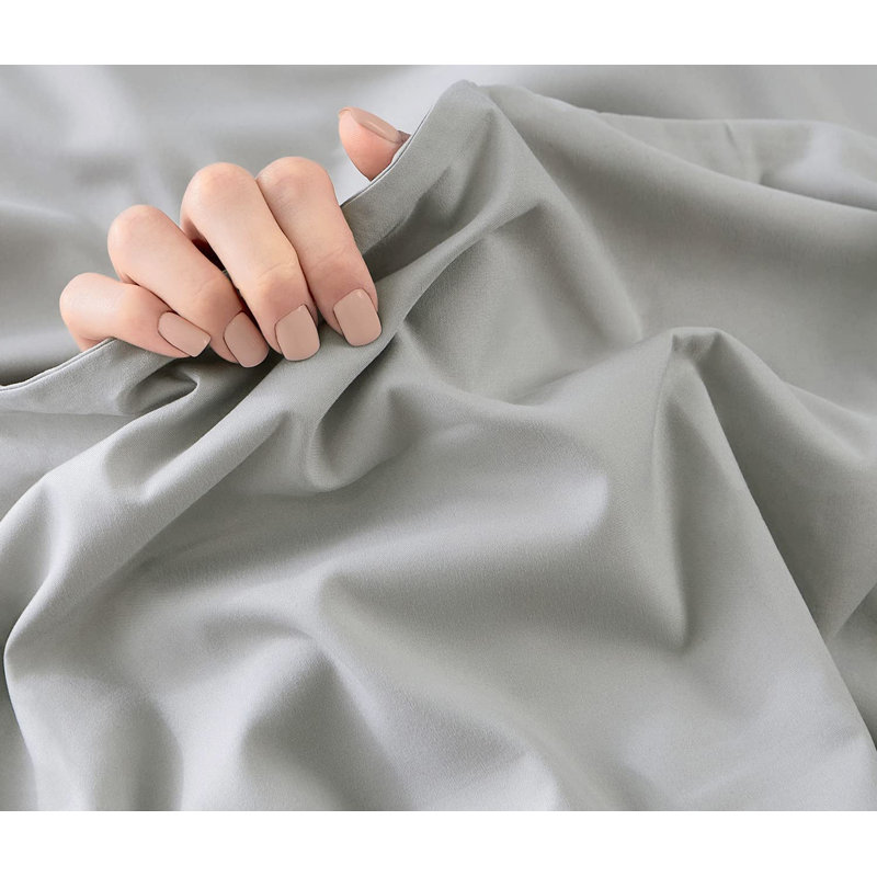 Microfiber Sheet Set, California King Sheet Set with 2 Pillowcases, Light Gray