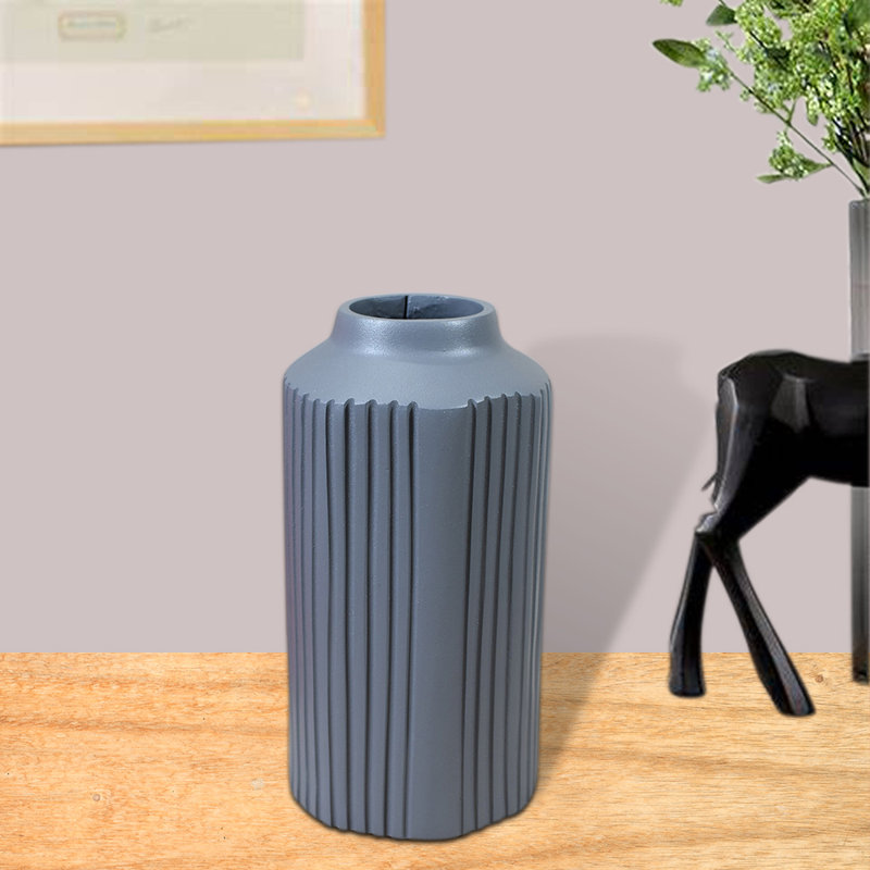 Vase de table Durk 9,84 "Durk, Gris foncé, H 12 po x l 4 po x P 4 po