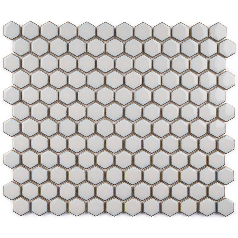 Carreau de mur et de plancher en porcelaine lustrée Hexagon Porcetile Hex, Gris