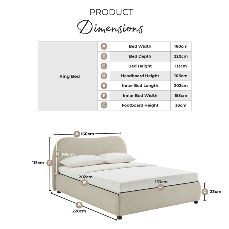 Roselane Upholstered Ottoman Storage Bed, Cream Fabric, King