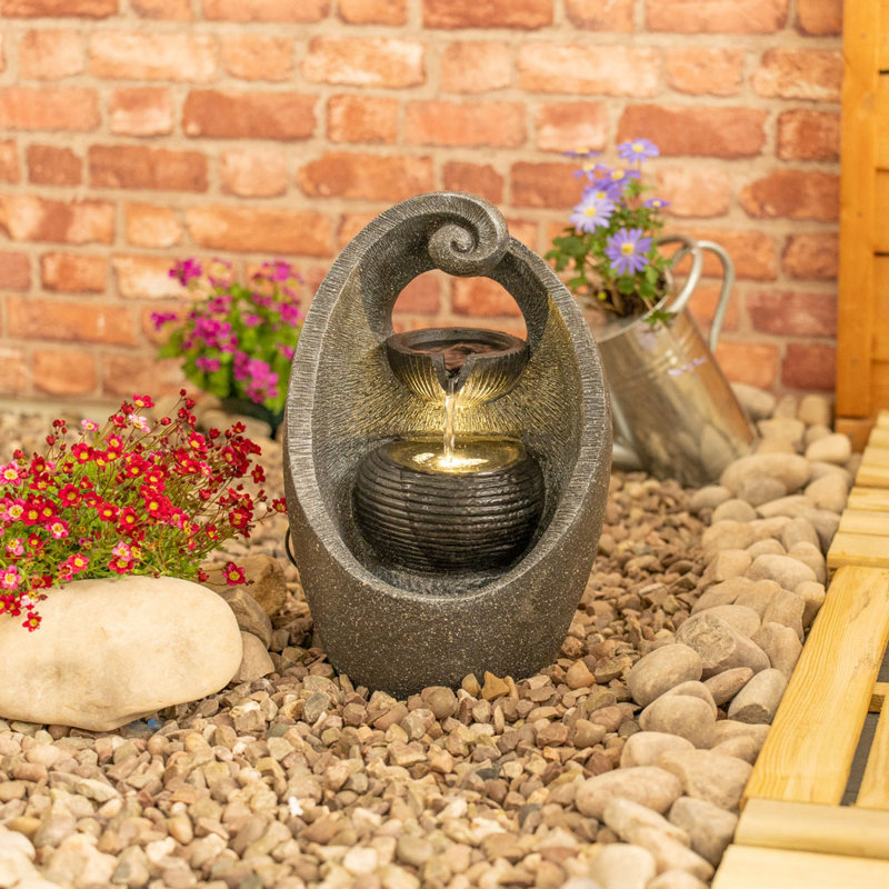 Struthers Outdoor Cascade Fountain with Lights