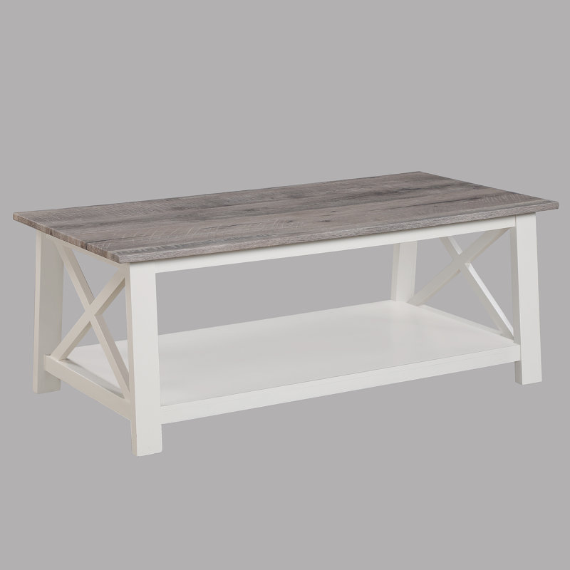3-Piece Set Table, Top Cocktail Rectangular Coffee Table and Two Matching Square End Tables for Living Room