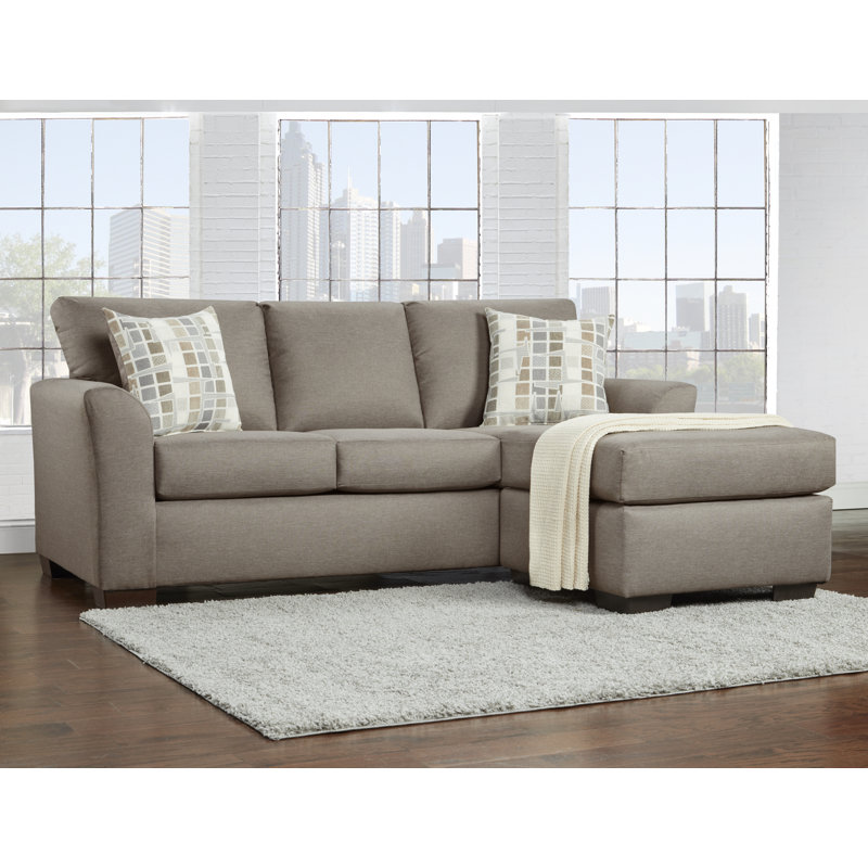 Canapé et méridienne réversible en coton de 84 po de largeur, Taupe