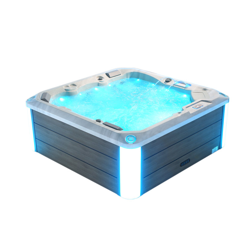 5-Person White Acrylic Lounger Spa with 41 Jets