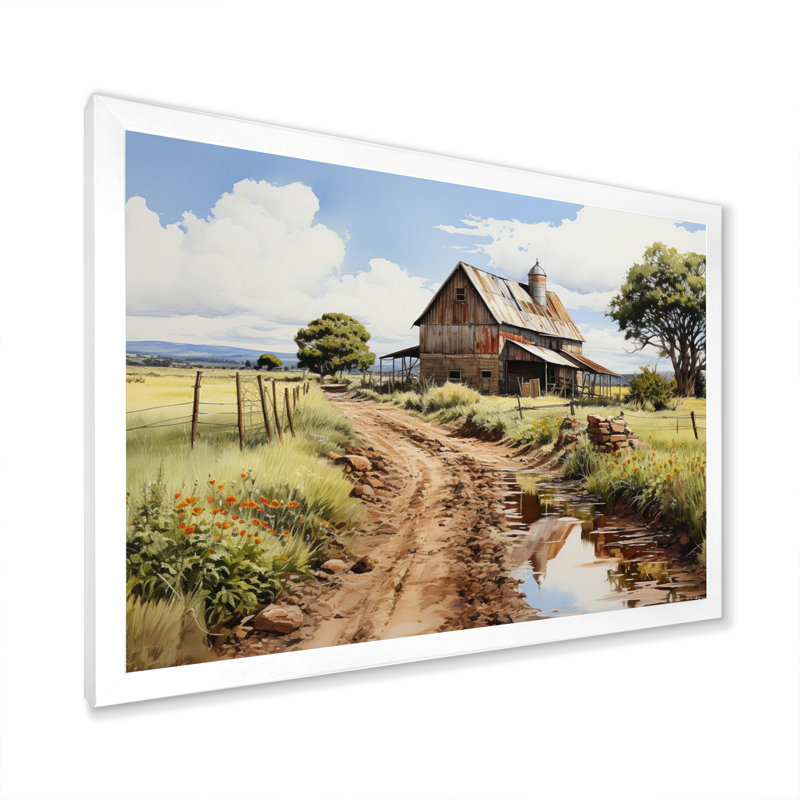 Bhargav Barns Rustic Charm V sur impression sur toile, Cadre photo blanc, H 12 po x l 20 po x P 1 po