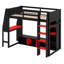 Lit mezzanine avec bureau Gaming