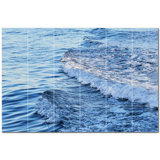 Waves Photo 12'' x 12'' Satin Ceramic Decorative Mural