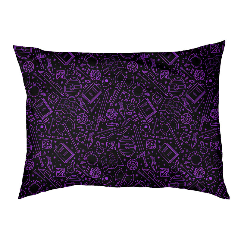 Coussin Byrge, Grand (H 17 po x l 52 po x P 42 po), Noir / Mauve