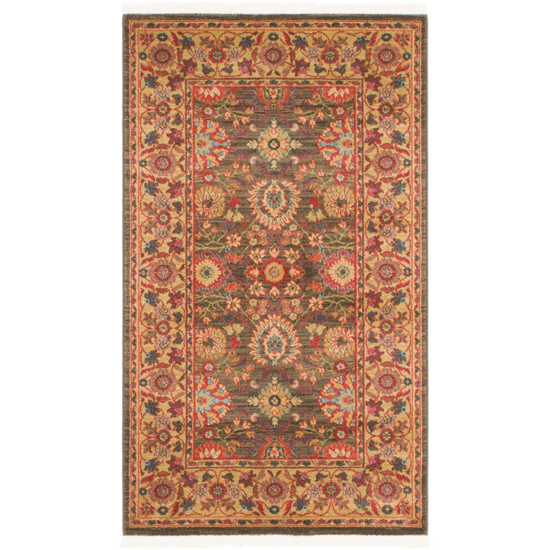 Moore Floral Indoor Rug, Rectangle 3'3" x 5'3"