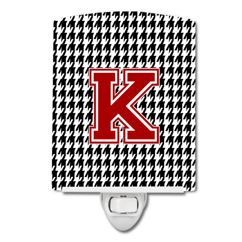 Éclairage de nuit en céramique monogramme houndstooth, K