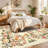 Washable Rug 5x7 Vintage Botanical Floral Rug for Living Room, Soft Indoor Carpet with Non Slip TPR Backing, Low Pile Thin Floor Covering, Foldable Non Shedding Mats for Bedroom, Beige-514219113-514219126