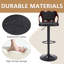 Ensemble de 2 tabourets de comptoir pivotants à hauteur réglable Ferriera, chaises de bar rembourrées en similicuir avec base en métal, repose-pieds, îlot de cuisine Mid-Century pour îlot de cuisine, bar personnel, pub, café ou bureau, noir-1301150087