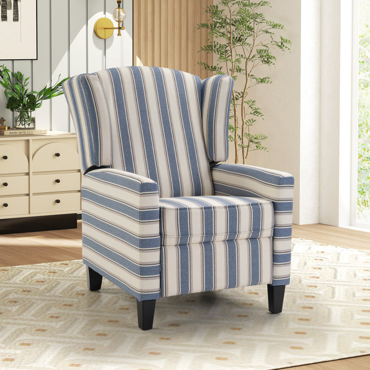 27.6" Wide Classic Upholstered Push Back Recliner with Wing Back