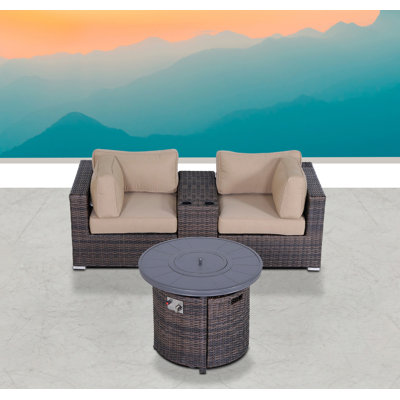 Ensemble de conversation modulaire Alieyah avec coussins Sunbrella
