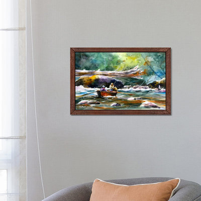 In The Boat II by Dean Crouser - Floater Frame Painting on Canvas