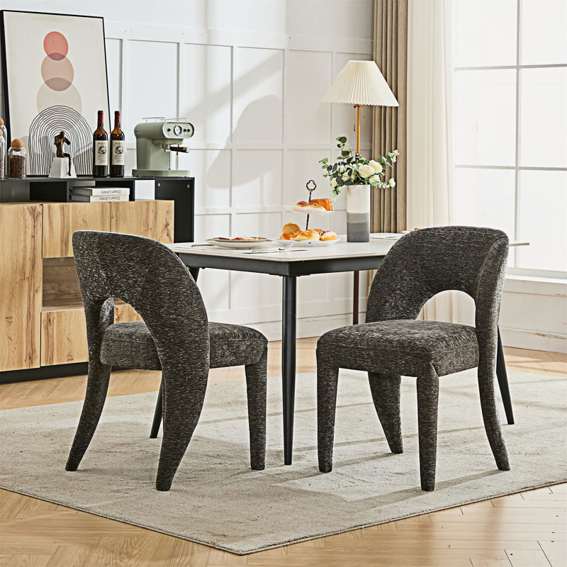 Ensemble de 2 chaises de salle à manger rembourrées, Gris