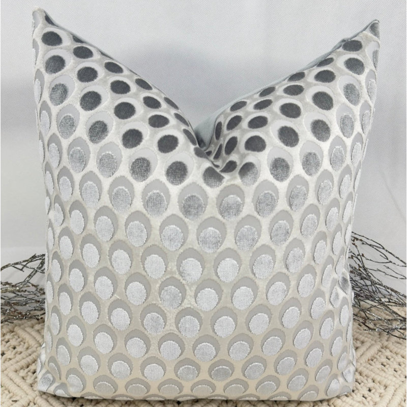 Abstract Silver Square Cushion Cover, Silver